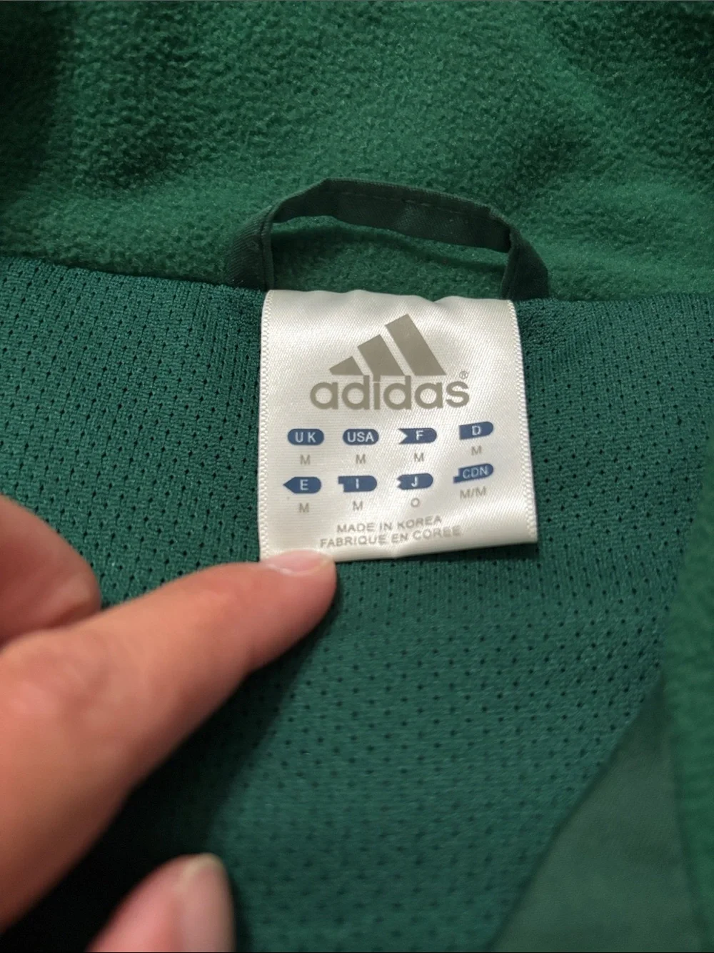 Vintage Notre Dame Adidas Dark Green Full-Zip Windbreaker Size Medium NCAA